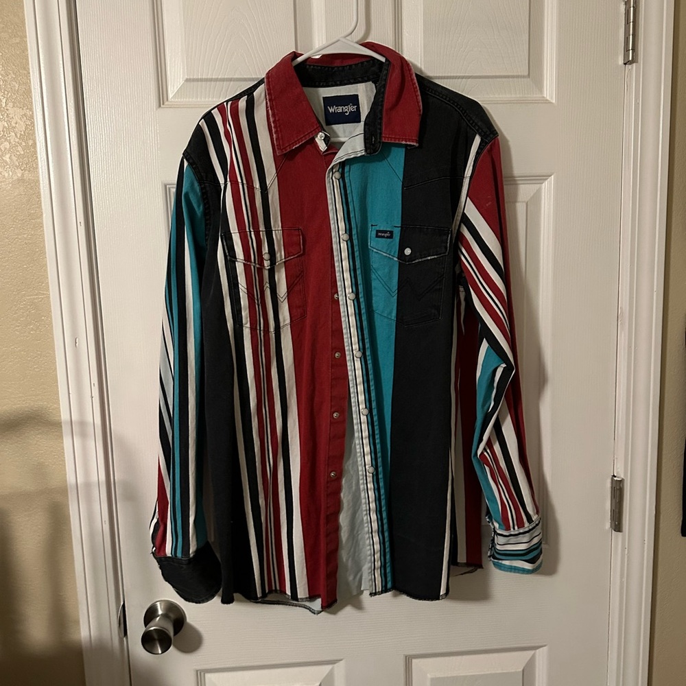 Wrangler Multicolor Striped Casual Button Down Shirt